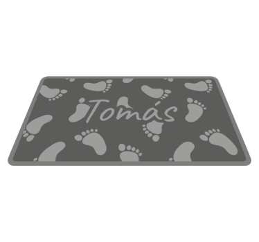 Vinyl Teppich mit Namen graues fußstapfen-design - TenStickers