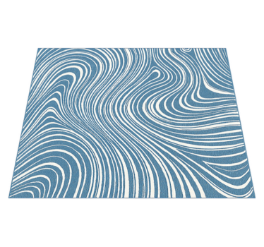 Vinyl Teppich Terrasse abstrakte blaue wellen - TenStickers