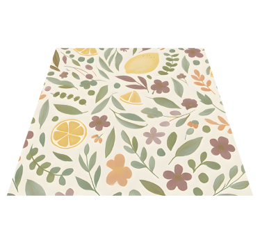 Vinyl Teppich Terrasse zitronen-blumenmuster - TenStickers
