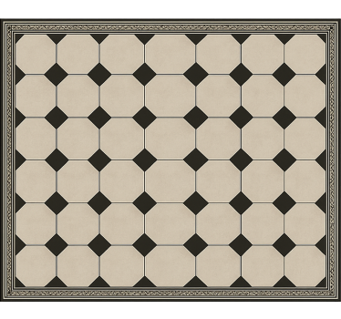 Vinyl Teppich Esszimmer traditionelle schachbrettfliese - TenStickers