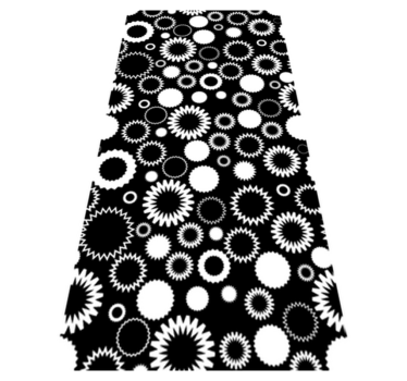 Vinyl teppich bad mit schwarz-weißen sonnenblumen - TenStickers