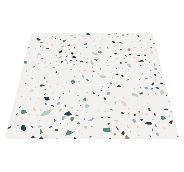 Vinyl teppich bad in weißem terrazzo - TenStickers