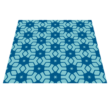 Vinyl teppich bad mit blauen fliesenmotiv - TenStickers