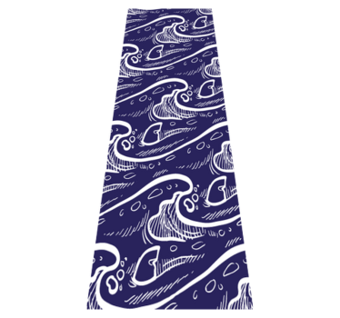 Vinyl teppich bad mit blauem wellenmuster - TenStickers