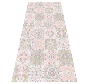 Vinyl teppich bad in rosa und grau fliesen - TenStickers