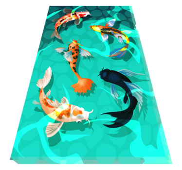 Vinyl teppich bad koi dusche - TenStickers