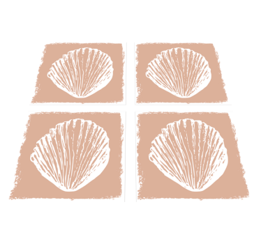 Vinyl teppich bad mit retro muschel muster beige - TenStickers