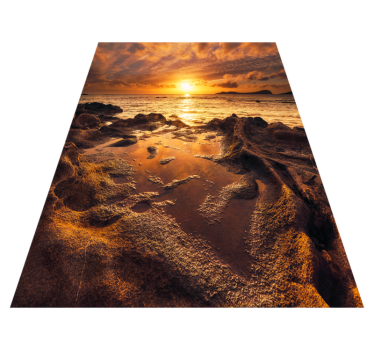 Vinyl teppich bad bewölkter sonnenuntergang landschaft - TenStickers