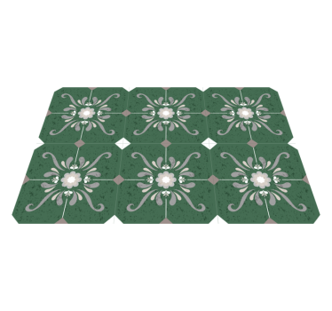 Vinyl teppich bad im vintage fliesenlook - TenStickers