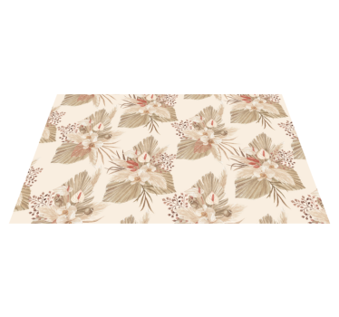 Vinyl teppich bad mit trockenblumen und pampasgras - TenStickers