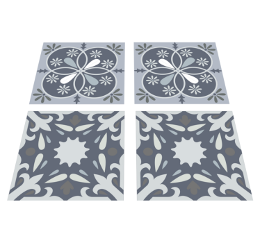 Vinyl teppich bad blauer originaler fliesenaufkleber - TenStickers