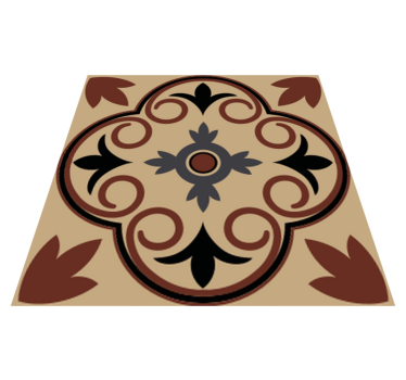 Vinyl teppich bad mit hydraulischem vintage-zementmuster - TenStickers