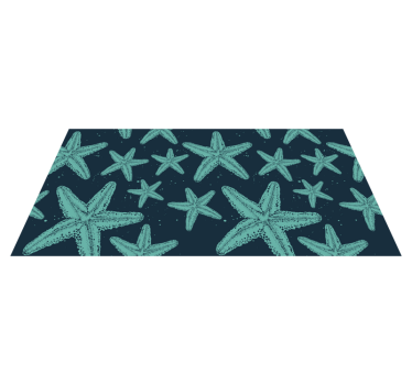 Vinyl teppich bad starfish blautöne möbel - TenStickers
