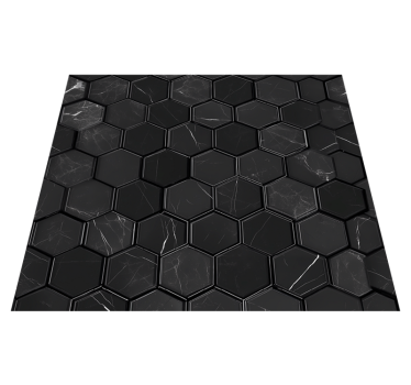 Vinyl teppich bad hexagon schwarz - TenStickers