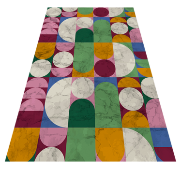 Vinyl teppich bad mit geometrischen texturen - TenStickers