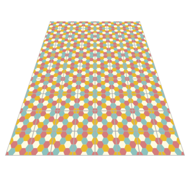 Bunte sechsecke geometrischen vinyl teppich - TenStickers