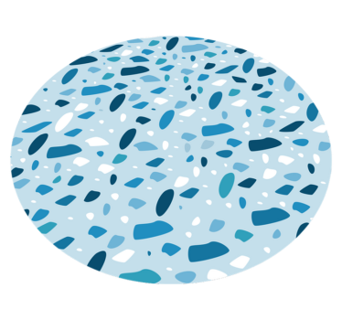 Blauer terrazzo textur stein vinyl teppich - TenStickers