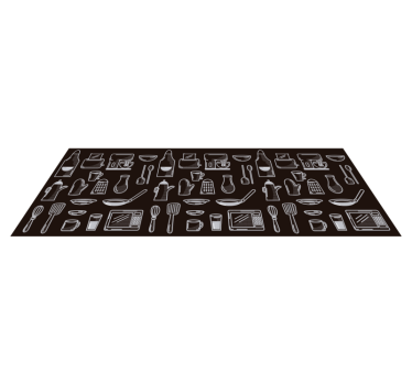 Vinyl teppich küche utensilien muster - TenStickers