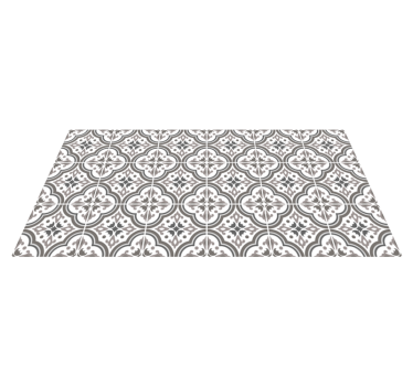Vinyl Teppich Flur graue Blumenfliesen - TenStickers