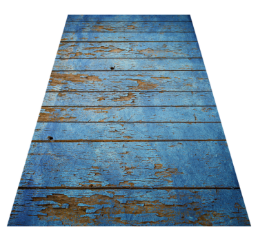 Vinylteppich Holzoptik verwitterte blaue bretter - TenStickers