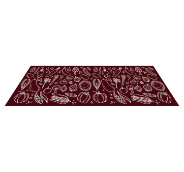 Vinyl teppich küche gemüseillustration - TenStickers