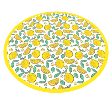 Vinyl Teppich rund Illustratives zitronenmuster - TenStickers
