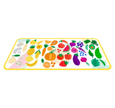 Vinylteppich Spruch Gesunde ernährung - TenStickers