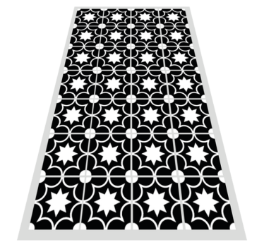 Vinyl Teppich Küche Schwarz-weiße hidraulische fliesen - TenStickers
