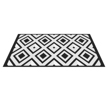 Vinylteppich retro Schwarze und weiße quadratische diamanten - TenStickers