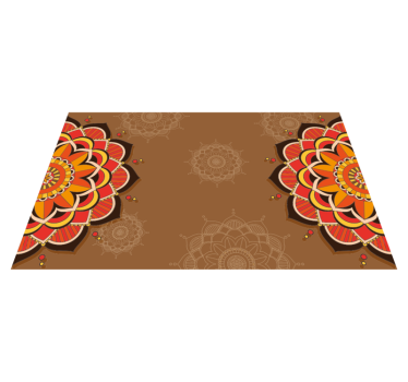 Vinyl Teppich Mandala braunes Ornament - TenStickers