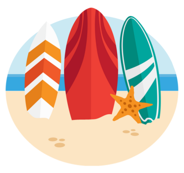 Vinyl Teppich Terrasse surfbrett-trio - TenStickers