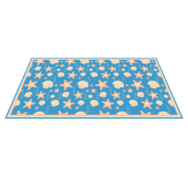 Vinyl Teppich Bad komposition mit meeresmotiven - TenStickers