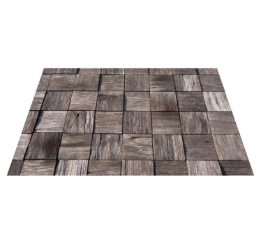 Vinylteppich Holzoptik graues quadratdesign - TenStickers