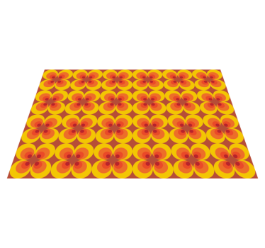 Vinyl Teppich geometrisch 70er jahre retro Kreise - TenStickers