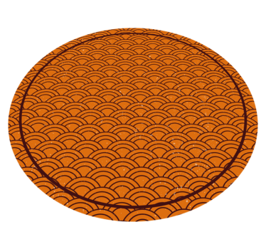 Vinyl Teppich rund orangefarbenes wellenmuster - TenStickers