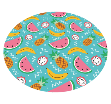 Vinyl Teppich rund Exotische fruchtmischung - TenStickers