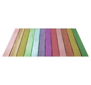 Vinylteppich Holzoptik lebendige regenbogenlinien - TenStickers