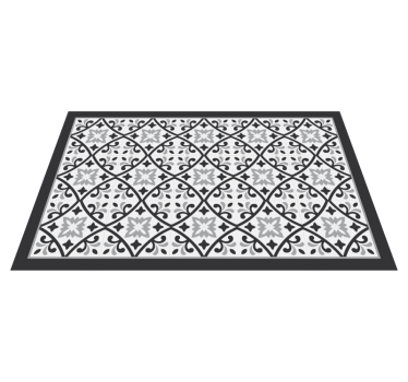 Weiß Grau klassisch geometrisch Vinyl Teppich Küche - TenStickers