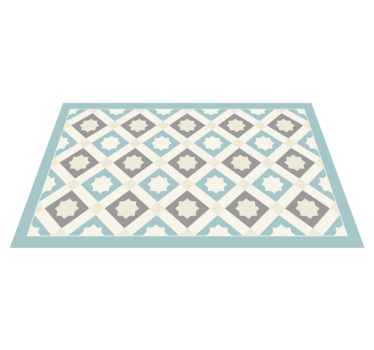 Hellblaue geometrische Sterne Vinyl Teppich Bad - TenStickers