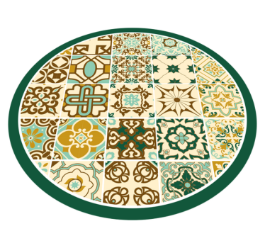 Vinyl Teppich Fliesenoptik vintage-muster - TenStickers