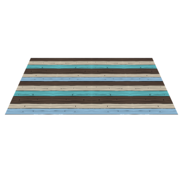 Vinylteppich Holzoptik blaue und braune streifen - TenStickers