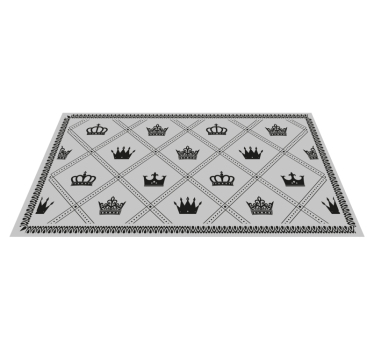 Vinyl Teppich grau monochromes kronenmuster - TenStickers