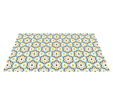 Vinyl Läufer Küche Fliesenoptik floral Muster - TenStickers