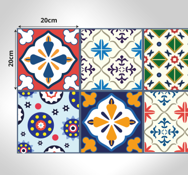 Vinyl Teppich Küche Portugiesischer farbenfroher stil - TenStickers