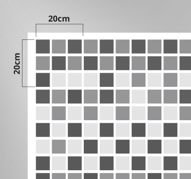 Kleine graue Vierecke Vinyl Teppich Küche - TenStickers