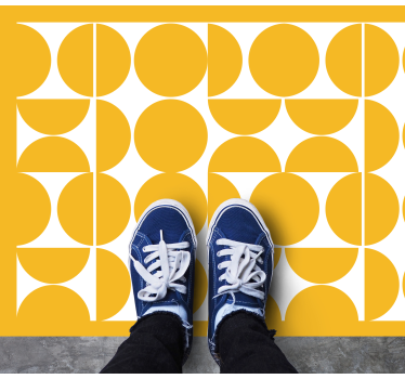 Vinylteppich geometrisch gelbe Halbkreise - TenStickers