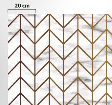 Vinyl Teppich Küche goldene und marmorierte Geometrie - TenStickers