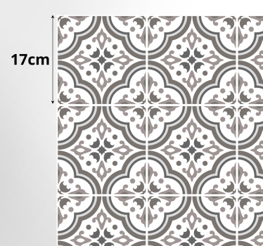Vinyl Teppich Flur graue Blumenfliesen - TenStickers