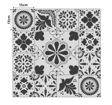 Vinyl Teppich Küche graustufenfliesen - TenStickers