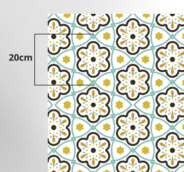 Vinyl Läufer Küche Fliesenoptik floral Muster - TenStickers